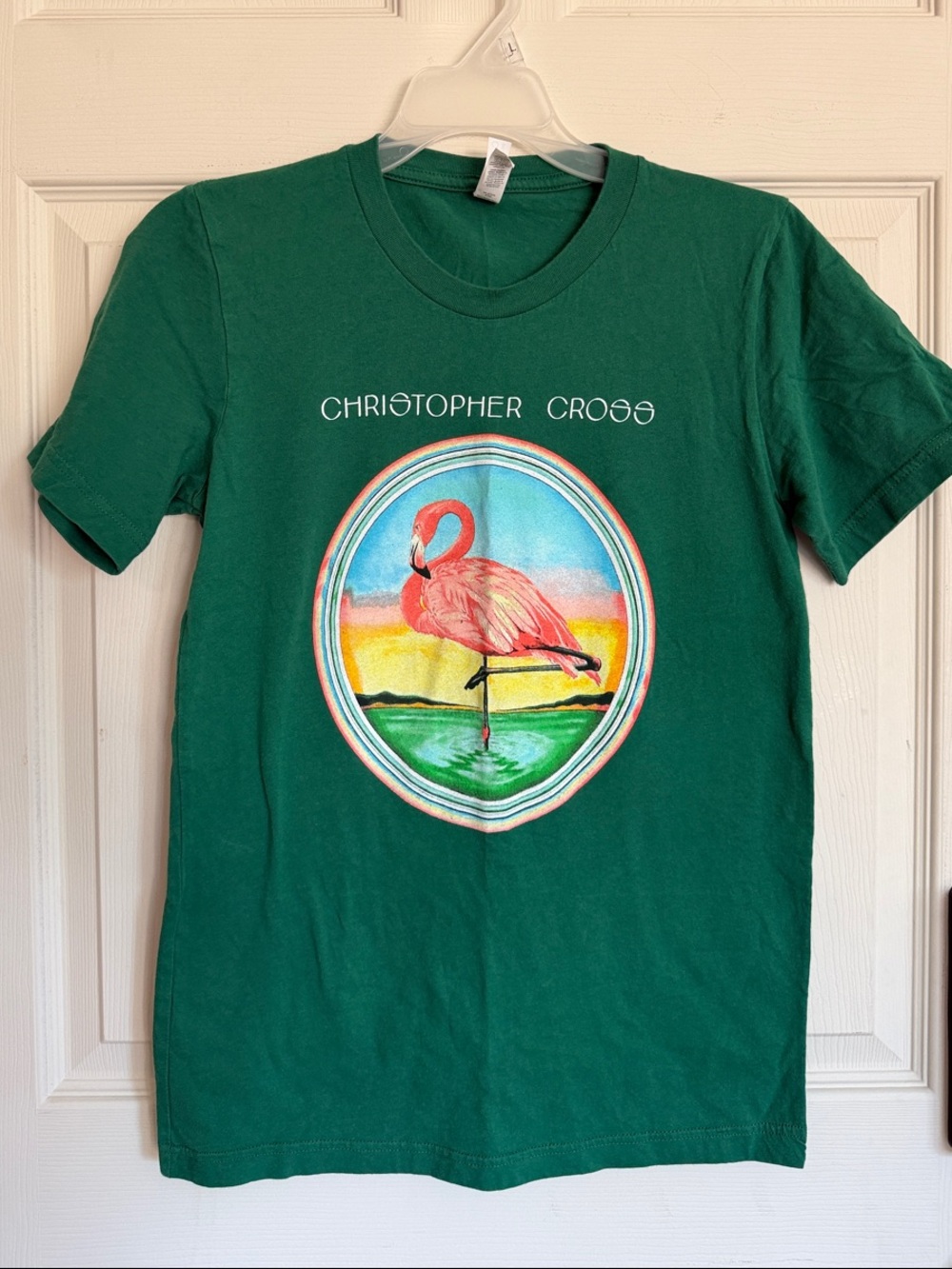 2025 Christopher Cross concert shirt Flamingo Graphic Tee - Green